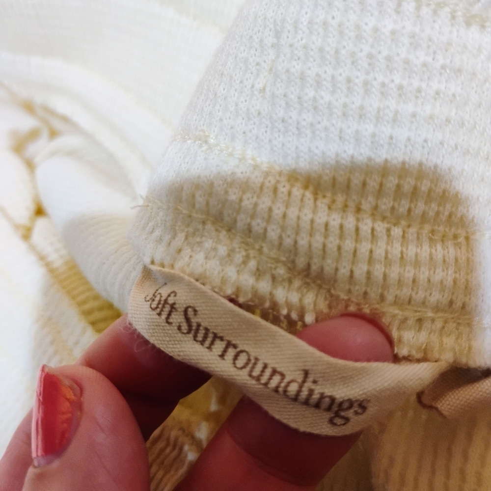 Soft Surroundings Cream Ribbed Wide-Leg Lounge Pants with Drawstring - Picture 5 of 12